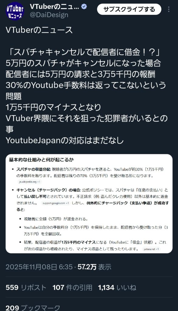 【ライフハック】スパチャしてからキャンセルすると、キャンセルの手数料は配信者側が払う模様wwwwww