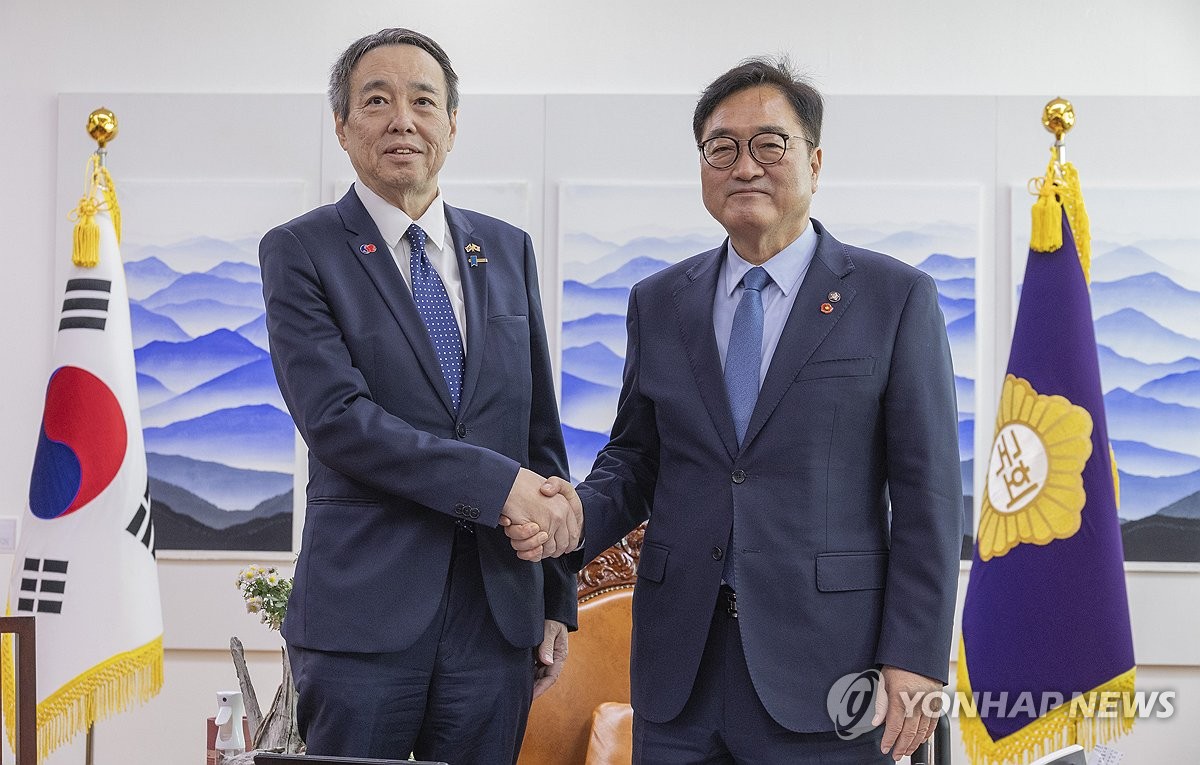 韓国国会議長「痛ましい歴史を直視すべき」　駐韓日本大使と会談
