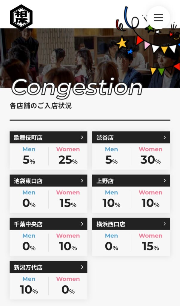 【悲報】相席屋、空席が目立つ