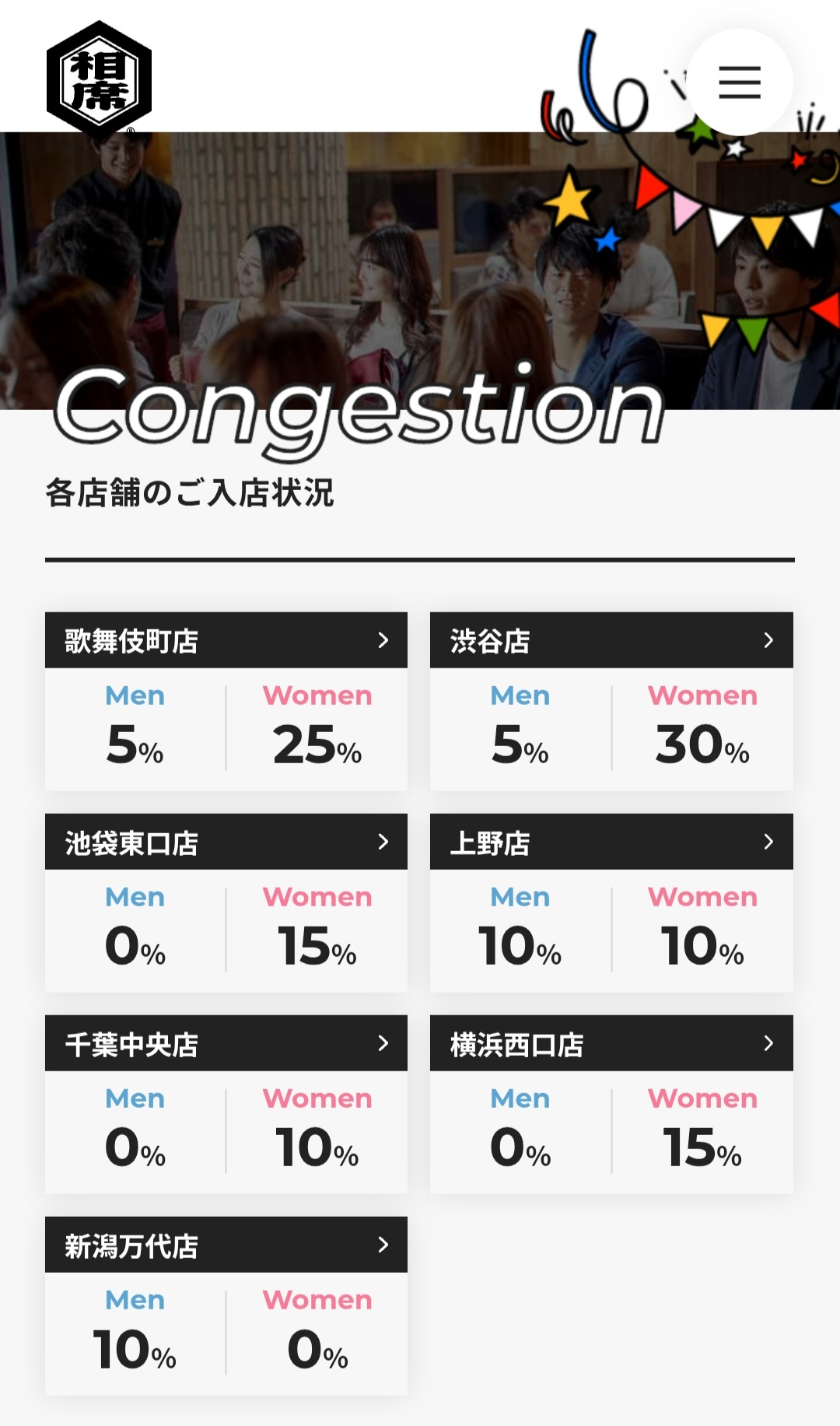 【悲報】相席屋、空席が目立つ