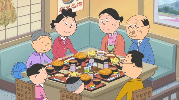 【画像】サザエさんの家族旅行の食事シーン、なにかがおかしいW
