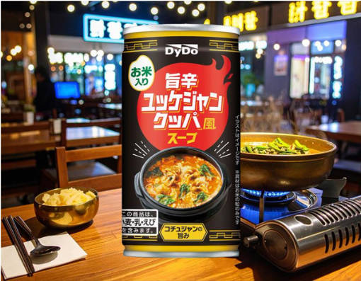 ダイドードリンコ　謎の缶飲料「旨辛ユッケジャンクッパ風スープ」発売　なおご飯粒入り