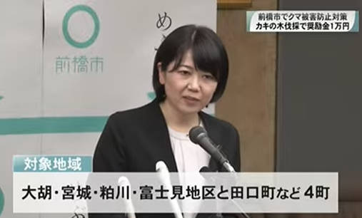 【（・(ｪ)・）】クマ対策　カキの木伐採で奨励金１万円　群馬・前橋市(25/11/07)　前橋市長の動画有