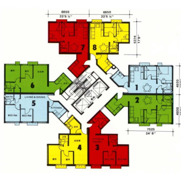 それでは香港タワマンの間取りをご覧ください