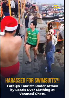 【🎅】サンタ帽でガンジス川沐浴＝日本人観光客か　クリスマスの２５日、サンタ帽に赤い水着姿の若い男性…　インド