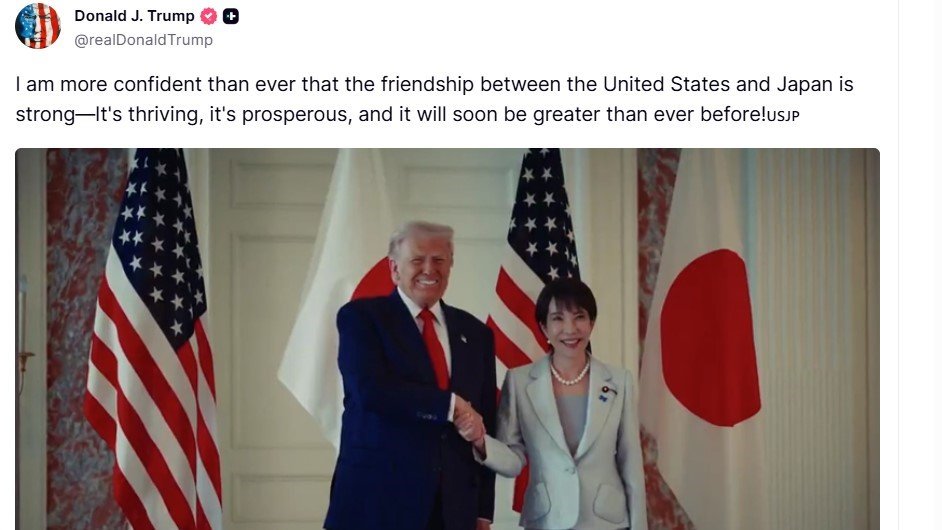 【高市首相との動画をSNSに投稿】トランプ米大統領が帰国 「日米の友好関係が強固であることをこれまで以上に確信している」