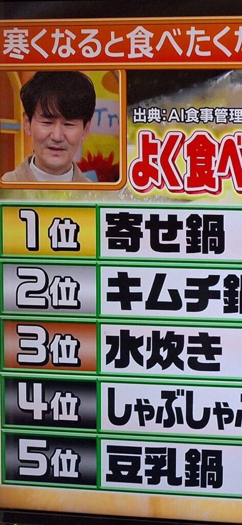 【朗報】人気の鍋1位キムチ鍋ではなかった