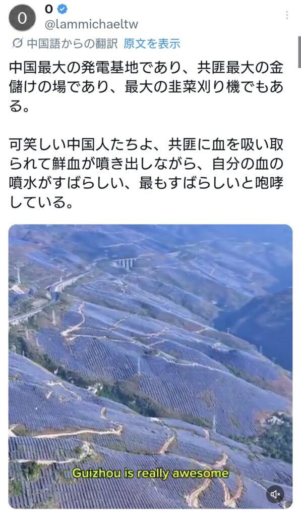 中国の太陽光発電設備群がこちら